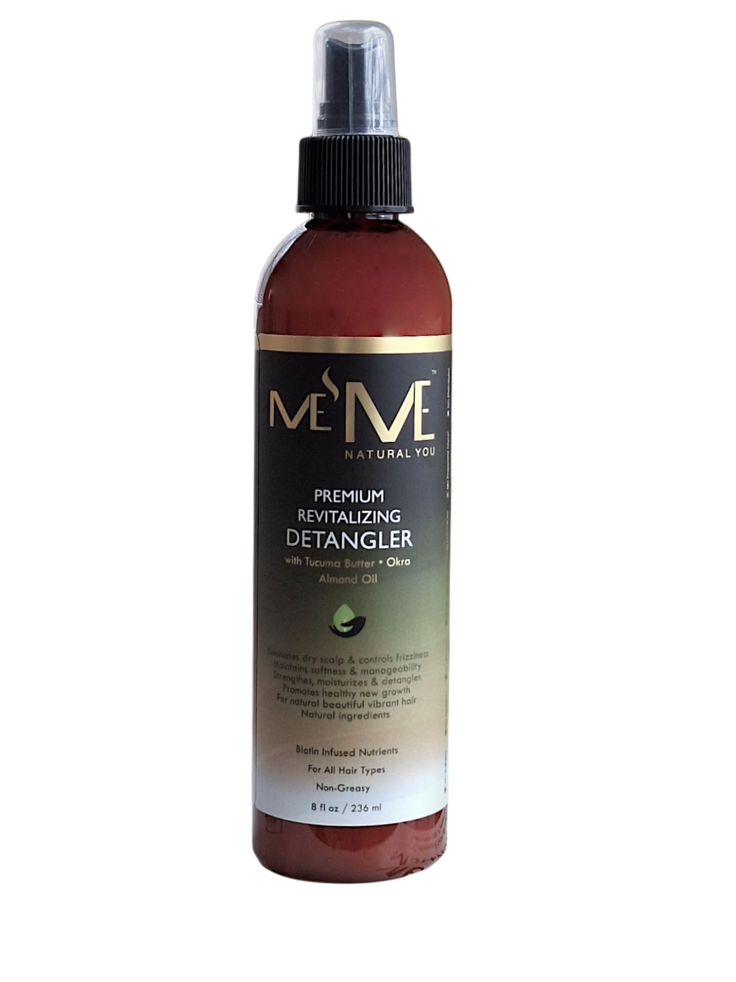 Say Goodbye to Knots and Tangles with Me'me Natural You's Premium Revitalizing Detangler!  8.0 oz